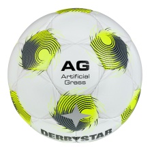 Derbystar Fussball Brilliant TT AG v25 (Tainingsball, speziell für Kunstrasen) weiss/gelb/grau - 1 Ball